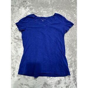 Tommy Hilfiger Shirt Womens Size Small Blue Short Sleeve‎  V-Neck Pullover EUC